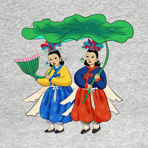 Minhwa: Taoist Fairy Sisters B-1 Type by koreanfolkpaint